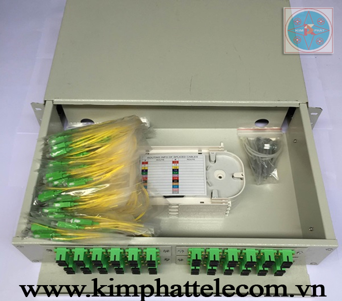 Hộp phối quang ODF 36FO KHAY TRƯỢT GẮN RACK 19”