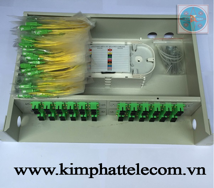 Hộp phối quang ODF 48FO KHAY CỐ ĐỊNH GẮN RACK 19”