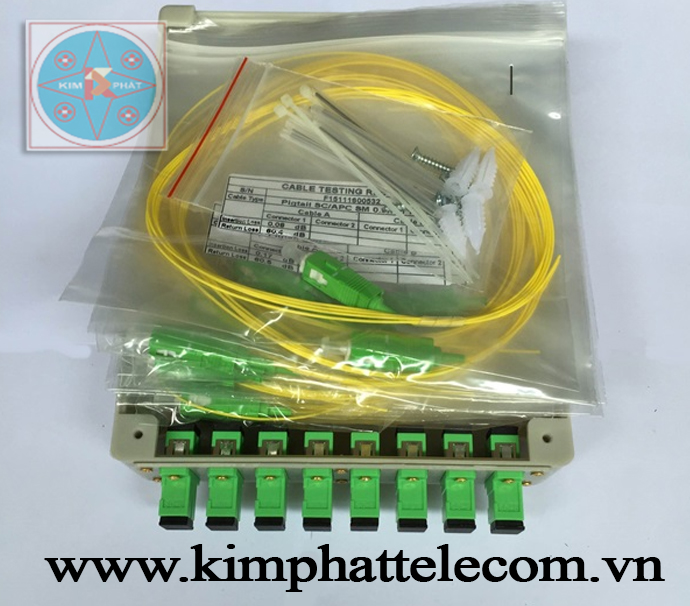 Hộp phối quang thuê bao trong nhà ODF 8FO (vỏ nhựa) FTTH8 màu xám