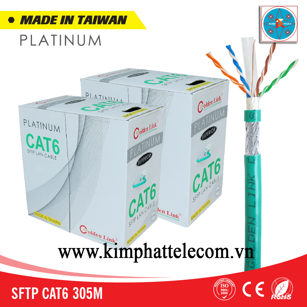 GOLDENLINK SFTP CAT6  PLATINUM ,  PASS FLUKE TEST 